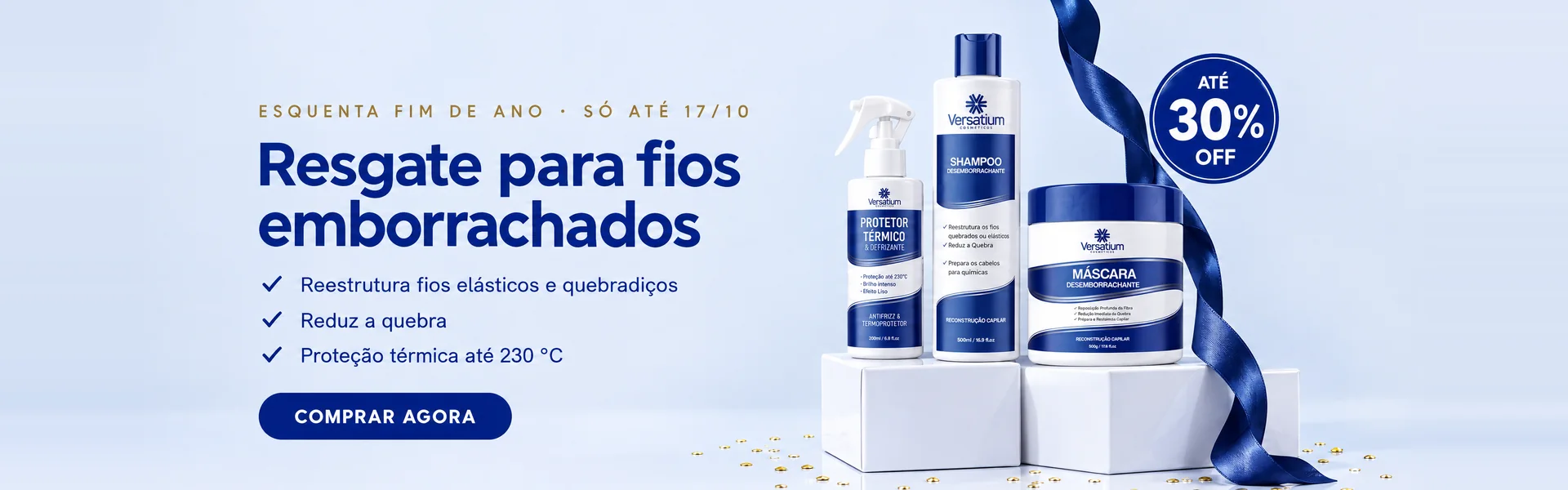 Kit SOS Resgate: resgate para fios emborrachados. Reestrutura fios elásticos e quebradiços, reduz a quebra, proteção térmica até 230 °C. Até 30% OFF, só até 17/10.