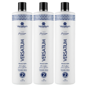 (Promoção R$150,00 de Desconto) Combo 3 Versatium Sem Formol 100% Liso 1 Litro