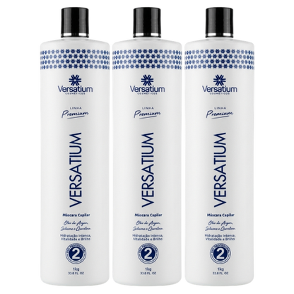 (Promoção R$150,00 de Desconto) Combo 3 Versatium Sem Formol 100% Liso 1 Litro