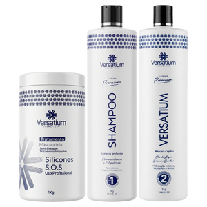 Versatium Sem Formol 100% Liso 1 Litro + Shmapoo 1L + Máscara Tratamento 1kg