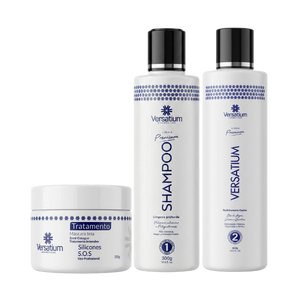 Versatium Sem Formol 100% Liso 300ml + Shampoo 300ml + Máscara Tratamento 300g