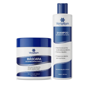 Máscara desemborrachante 500g + Shampoo desemborrachante 500ml |  Reconstrução Absoluta