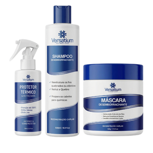 Kit SOS Resgate Absoluto - Protetor térmico 200ml + Máscara desemborrachante 500g + Shampoo desemborrachante 500ml
