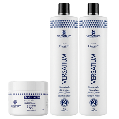 2 Versatium Sem Formol 100% Liso 1 Litro - Grátis Máscara de Tratamento 300g