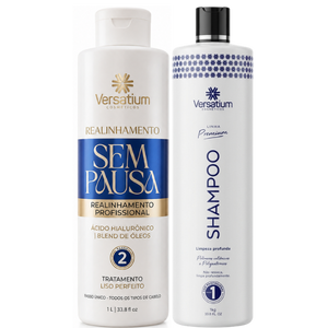 Liso Prolongado Sem Pausa | Progressiva Sem Formol e Sem Pausa 1Kg + Shampoo