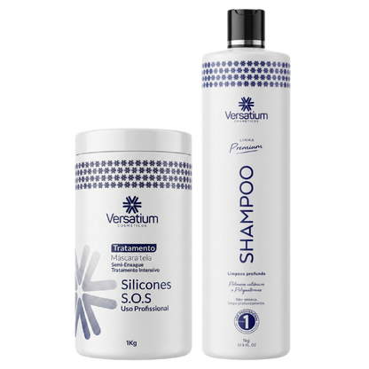 Máscara de Tratamento 1kg + Shampoo Limpeza Versatium 1L